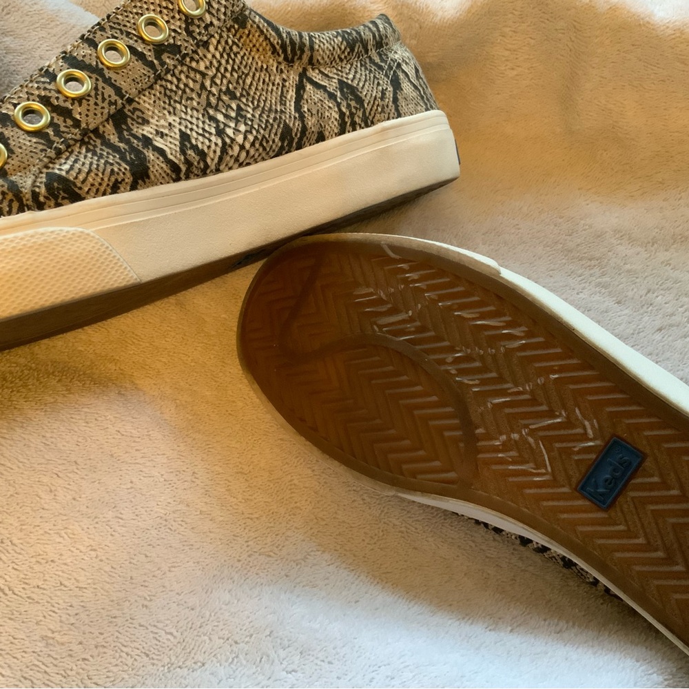 Keds Snake Print Sneakers with Gold Accents